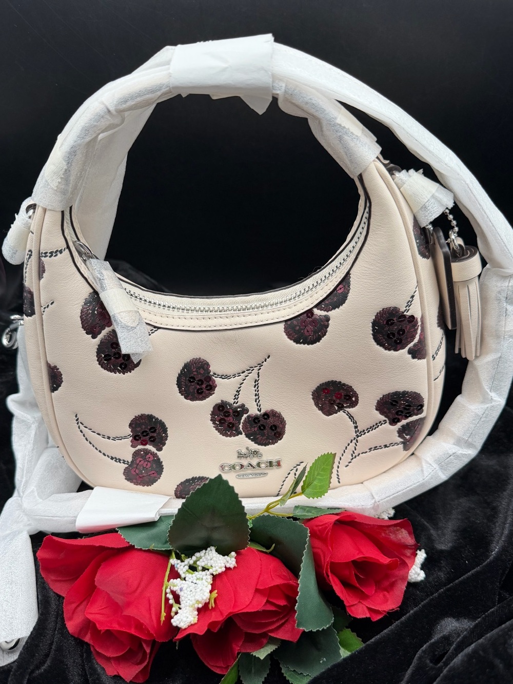 Coach Cherry Sequin Mini Carmen Crossbody Bag